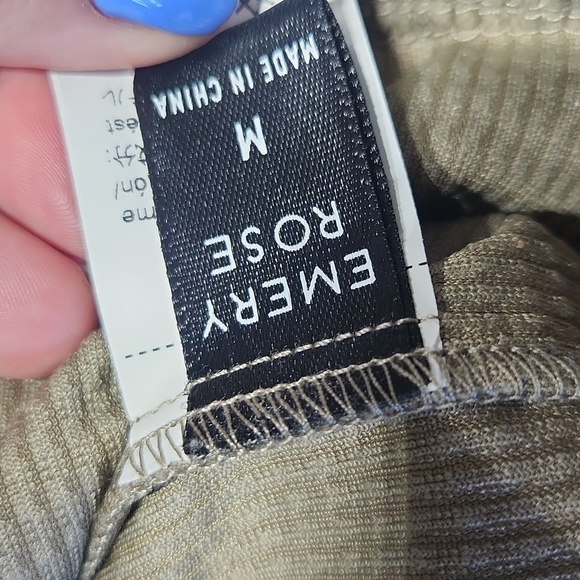 Emery Rose Tan/Green Waffle Knit Shirt Jacket – M – NWT - Picture 4 of 5